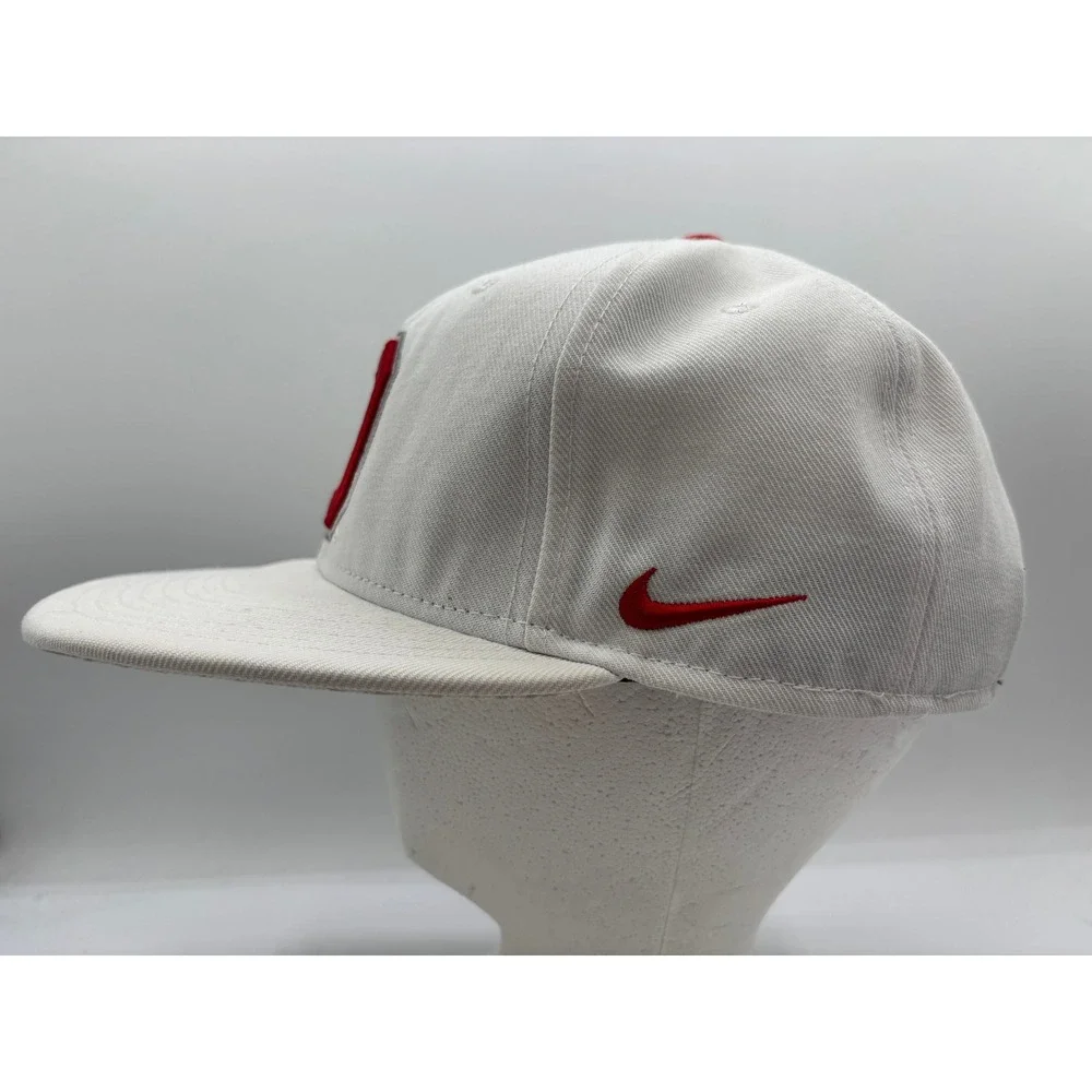 Nike True Ohio State Buckeyes Block O White/Scarlet Snapback Hat Flat Bill Hat
